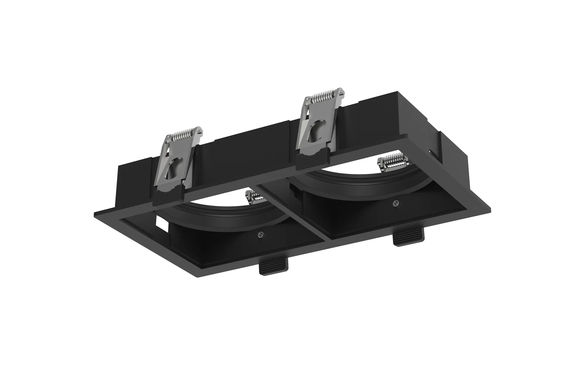 M9741  Sunrise 2 x 14W Rectangular Recessed  Spotlight,Black outer frame,Cutout:150x75mm, 3yrs Warranty